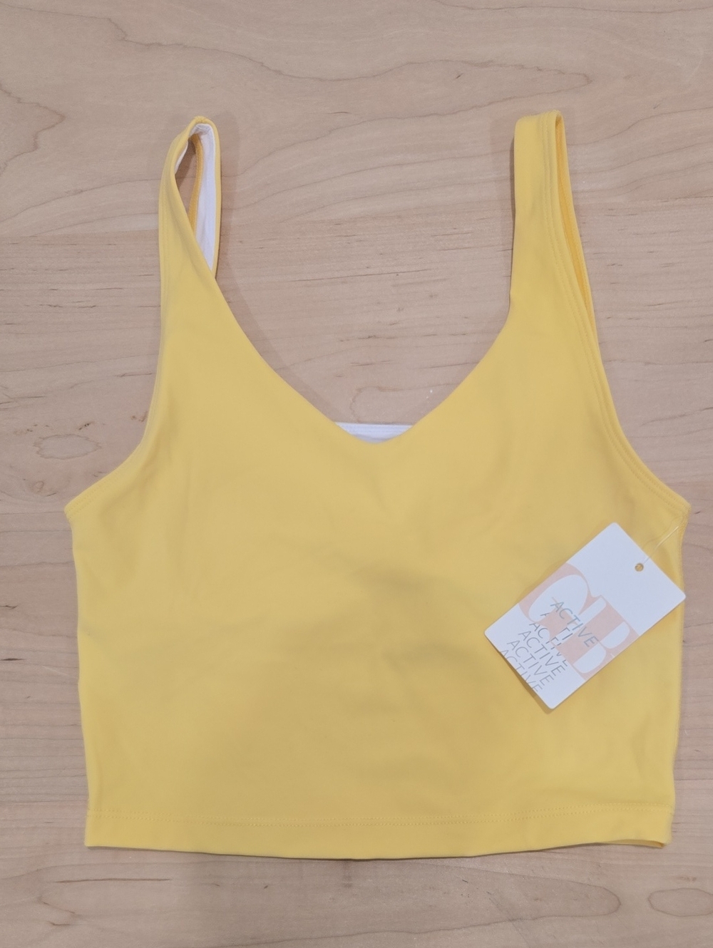 Yellow V-Neck Crop Tank Top